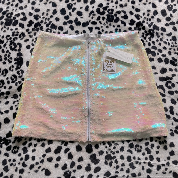 Beautiful sequin OBEY skirt - Picture 1 of 9